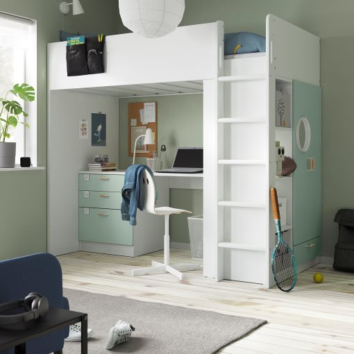 SMÅSTAD, loft bed with desk with 4 drawers, 90x200 cm, 795.420.28