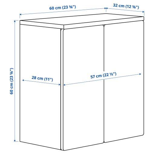 SMÅSTAD, wall cabinet with 1 shelf, 60x32x60 cm, 795.429.57