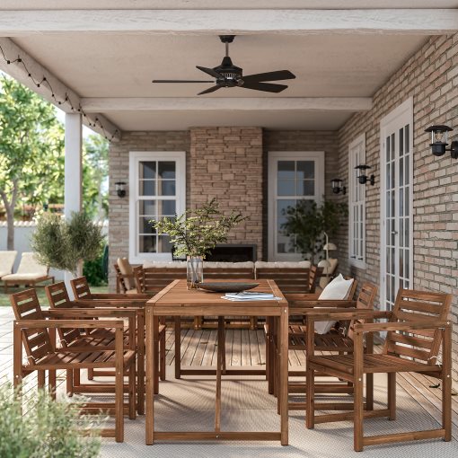 NÄMMARÖ, table with 6 chairs with armrests outdoor, 200 cm, 795.443.86