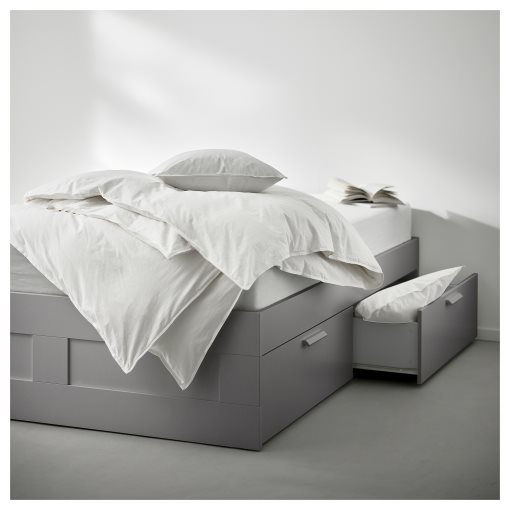 BRIMNES, bed frame with storage, 180x200 cm, 795.900.43