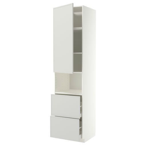 METOD, high cabinet for microwave with door/2 drawers, 60x60x240 cm, 796.049.93