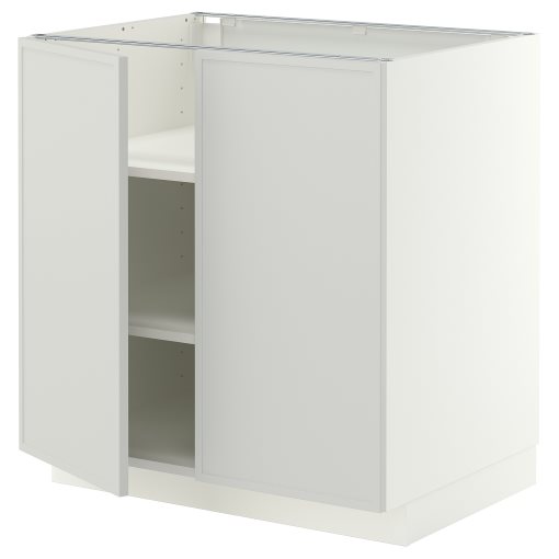 METOD, base cabinet with shelves/2 doors, 80x60 cm, 796.064.78