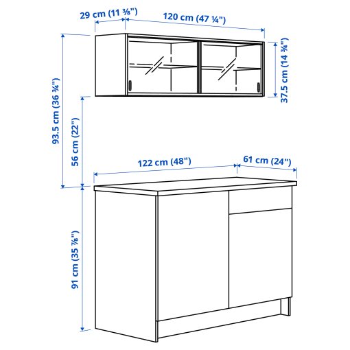 KNOXHULT, kitchen, 120x61x220 cm, 796.112.48