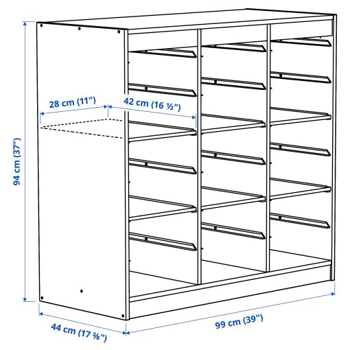 TROFAST, storage combination with shelves room divider, 99x44x94 cm, 796.131.53