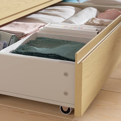 STORKLINTA, bed frame with 2 storage boxes, 90x200 cm, 796.308.31