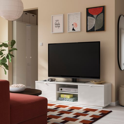 BYÅS, TV bench/high-gloss, 160x42x45 cm, 802.277.97