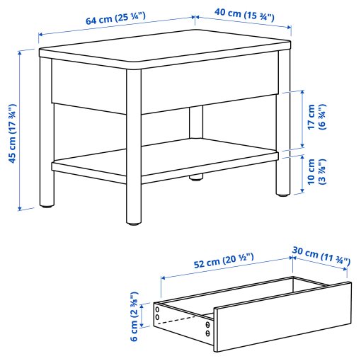 TONSTAD, βοηθητικό τραπέζι, 64x40 cm, 805.284.70