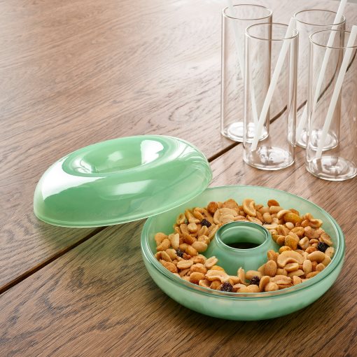 VARMBLIXT, serving bowl with lid/glass, 18 cm, 805.299.93
