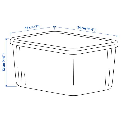 RYKTA, storage box with lid, 18x24x12 cm/3.5 l, 805.331.98
