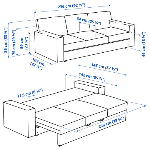 BARSLOV, 3-seat sofa-bed, 805.415.89