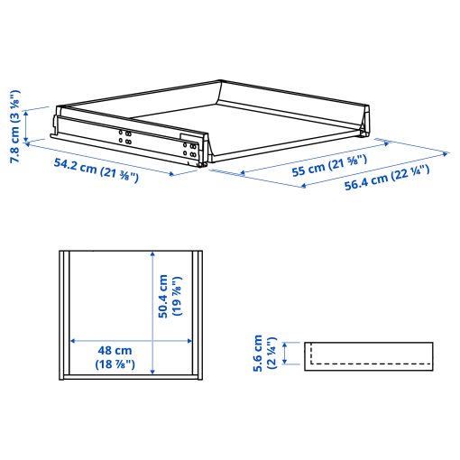 KNIVSHULT, συρτάρι χαμηλό, 60x60 cm, 806.006.68