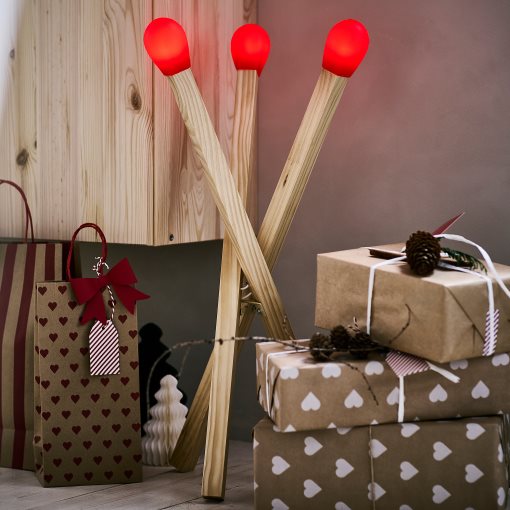 VINTERFINT, φωτιστικό δαπέδου με ενσωματωμένο φωτισμό LED, σπίρτα, 806.068.87