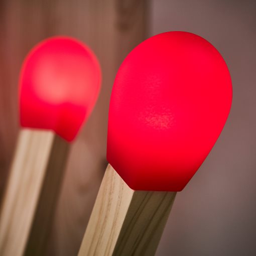 VINTERFINT, φωτιστικό δαπέδου με ενσωματωμένο φωτισμό LED, σπίρτα, 806.068.87