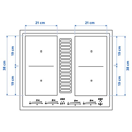 TÄCKNAN, induction hob/integrated extractor/IKEA 500, 83 cm, 806.072.88