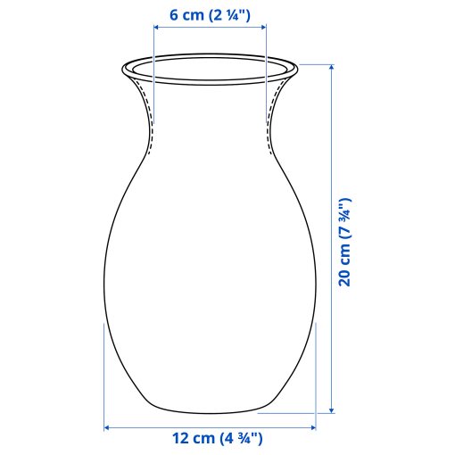 BERGKÖRSBÄR, βάζο, 20 cm, 806.110.49