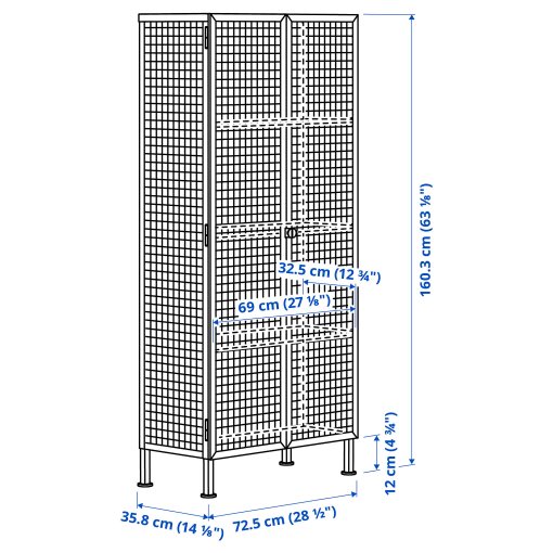 IKEA PS 2026, ντουλάπι βιτρίνα, 73x36x160 cm, 806.169.52