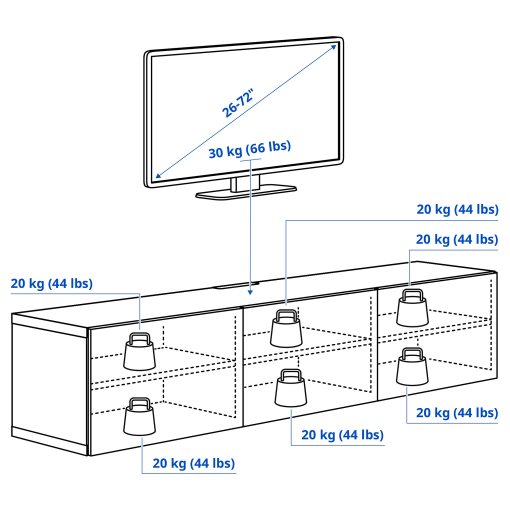BESTÅ, TV bench with doors, 180x42x38 cm, 893.306.91