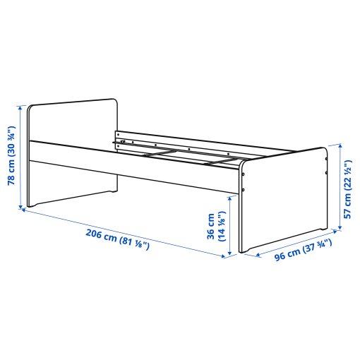 SLÄKT, bed frame with 3 storage boxes, 90x200 cm, 893.860.70