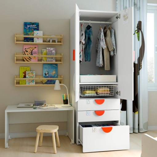 SMASTAD/PLATSA, wardrobe with 3 drawers, 60x57x181 cm, 894.283.10