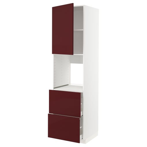METOD, high cabinet for oven with door/2 fronts/2 high drawers, 60x60x220 cm, 894.625.30