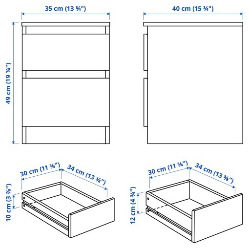 SLATTUM/KULLEN, bedroom furniture set of 4, 140x200 cm, 894.903.16