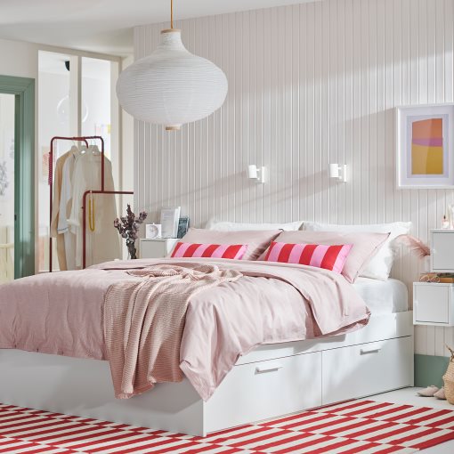 BRIMNES, bed frame with storage, 140X200 cm, 894.948.85