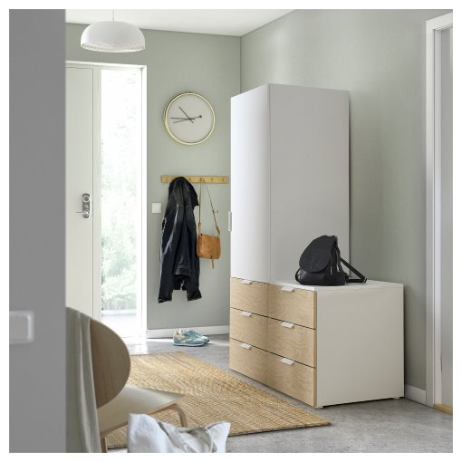 PLATSA, wardrobe with 1 door and 6 drawers, 120x57x181 cm, 895.014.28