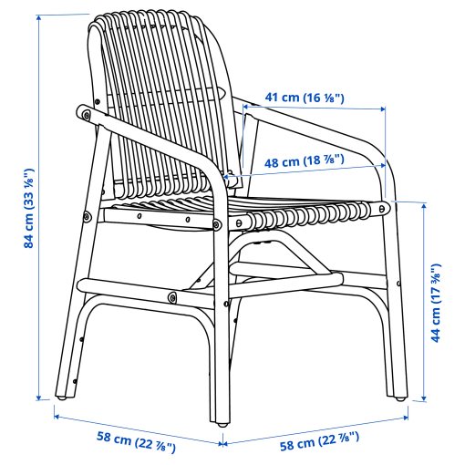 SALNO/GRYTTOM, chair with cushion/rattan, 895.646.04