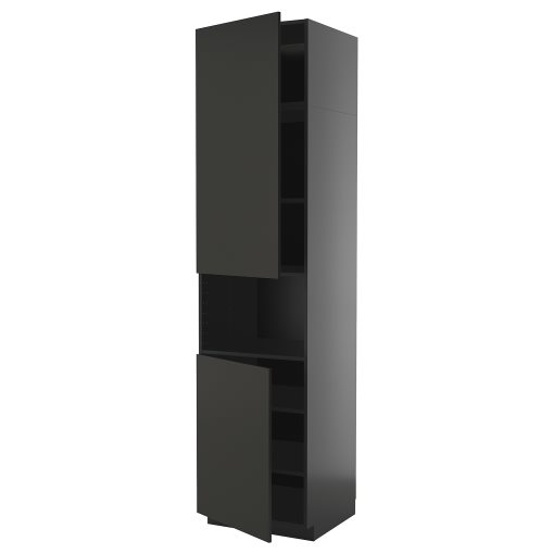 METOD, high cabinet for microwave with 2 doors/shelves, 60x60x240 cm, 895.885.20