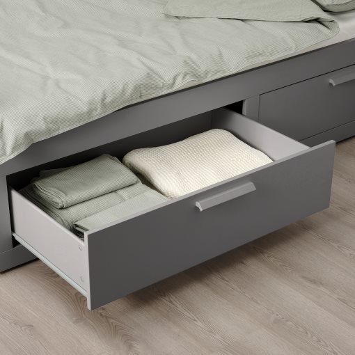 BRIMNES, day-bed with 2 drawers/2 mattresses, 80x200 cm, 895.900.14