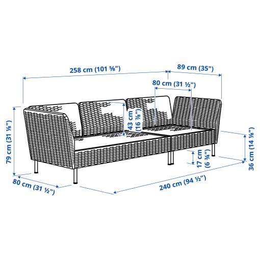 VITTSKÄR, 3-seat sofa with armrests, outdoor, 895.911.36