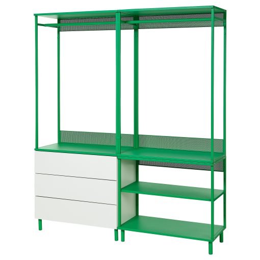 PLATSA, open wardrobe with 3 drawers, 160x42x191 cm, 895.941.30