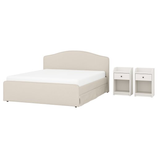 RAMNEFJÄLL/HAUGA, bedroom furniture set of 3, 160x200 cm, 896.291.82