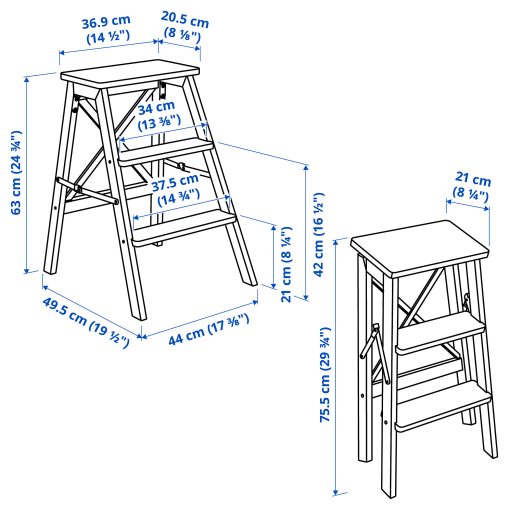 BEKVÄM, stepladder, 3 steps, 901.904.11