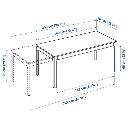EKEDALEN, extendable table, 903.407.69