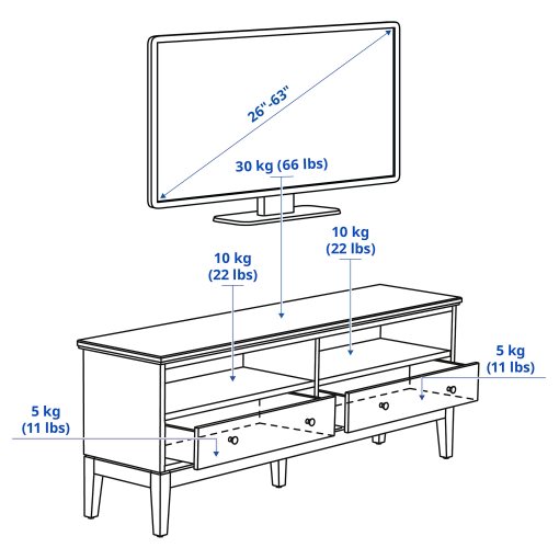 IDANÄS, έπιπλο TV, 162x40x63 cm, 904.878.60