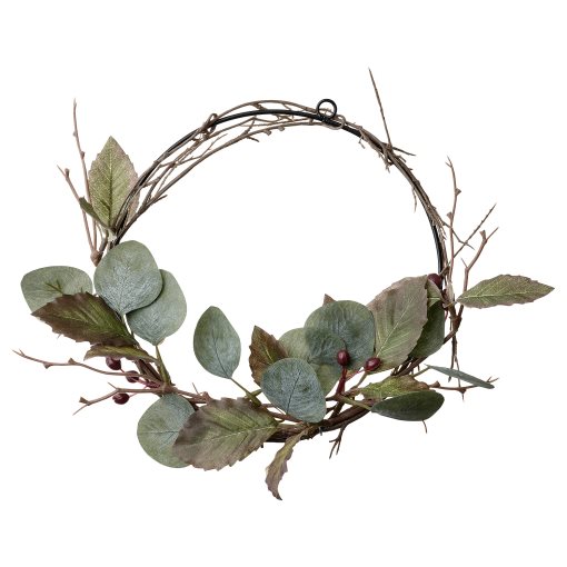 SMYCKA, artificial wreath/in/outdoor/beech, 22 cm, 905.230.14