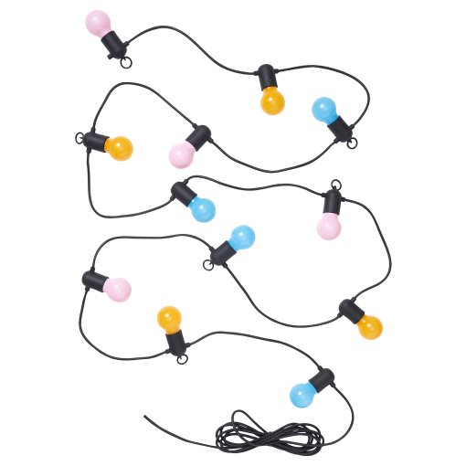 SOMMARLÅNKE, lighting chain with built-in LED light source/12 bulbs/outdoor, 905.443.37