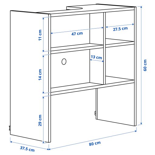 METOD, wall cabinet frame for built in extractor hood, 80x37x60 cm, 905.476.42