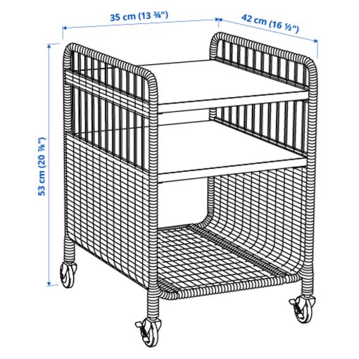 FRYKSAS, μονάδα αποθήκευσης με ροδάκια, 37x53 cm, 905.741.74