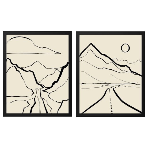 RODALM, κορνίζα με πόστερ/γραμμικά τοπία, 2 τεμ. 40x50 cm, 905.907.58