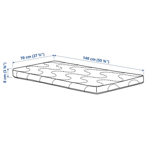 SKÖNAST, foam mattress for cot, 70x140x8 cm, 905.935.92