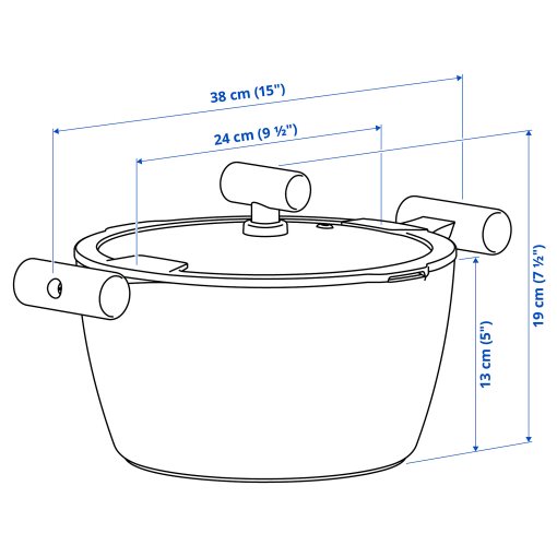 KLIPPFISK, pot with lid with non-stick coating, 5 l, 905.974.82