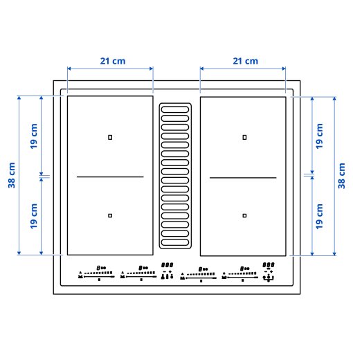 TÄCKNAN, induction hob/integrated extractor/IKEA 500, 60 cm, 905.986.36