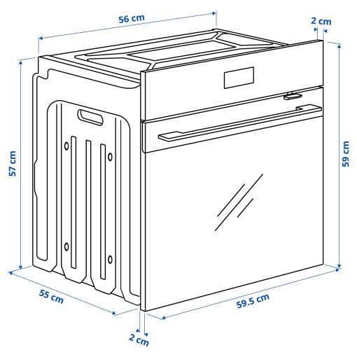 FRILLESBO, φούρνος με αερόθερμο και λειτουργία air fry/πυρολυτικό, IKEA 700, 906.002.86