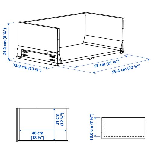 KNIVSHULT, συρτάρι ψηλό, 60x37 cm, 906.006.58