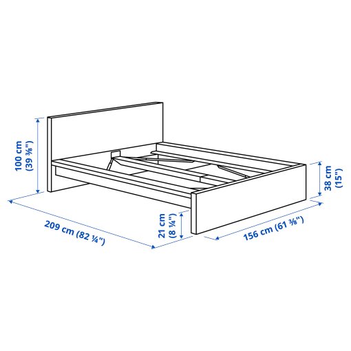 MALM, bed frame/high, 140X200 cm, 990.273.88