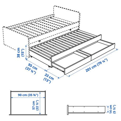 SLÄKT, underbed with storage, 992.394.51