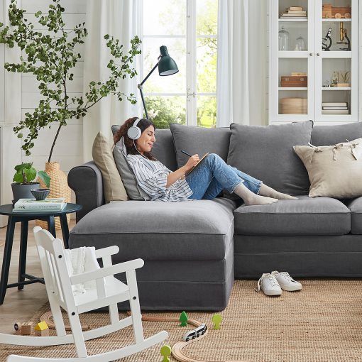 GRÖNLID, 3-seat sofa with chaise longue, 994.090.66