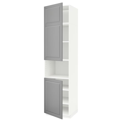 METOD, ψηλό ντουλάπι για φούρνο μικροκυμάτων με 2 πόρτες/ράφια, 60x60x240 cm, 994.578.68